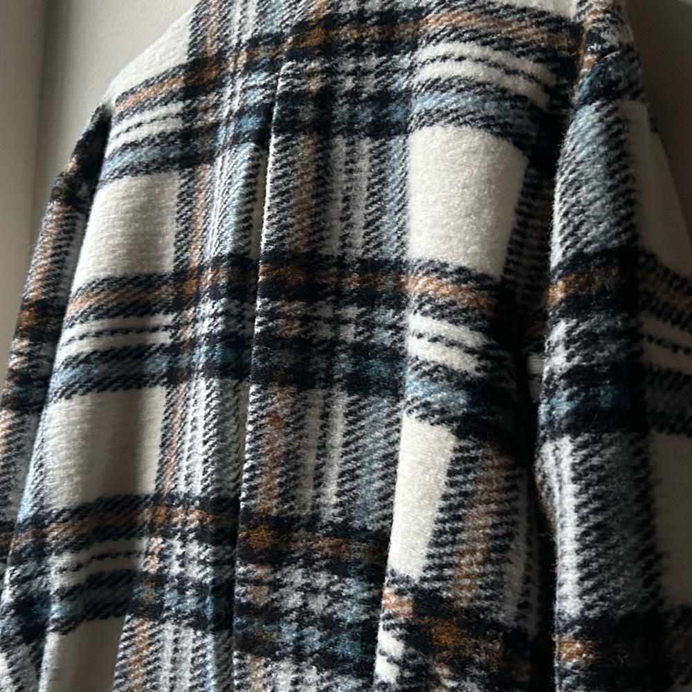 VERONICA BEARD CAEL OVERSIZED TARTAN PLAID DICKEY COAT TOGGLE ZIP CLOSURE Sz 2 - Picture 12 of 15